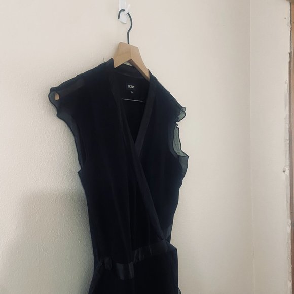 Hobbs of London Dress Black Silk Wrap Chiffon Size 10 - Picture 3 of 10